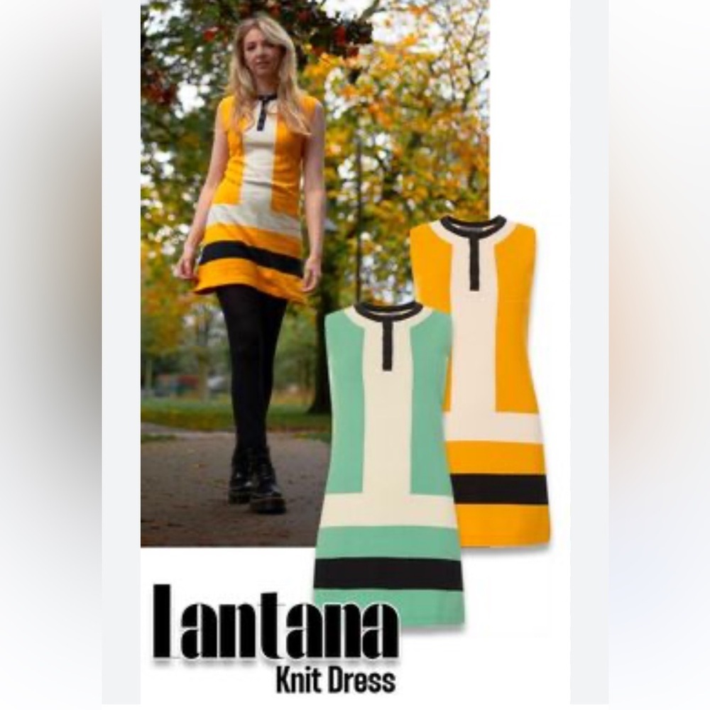 NWT VTG 1960’S MADCAP ENGLAND LANTANA KNIT Dress Size 16